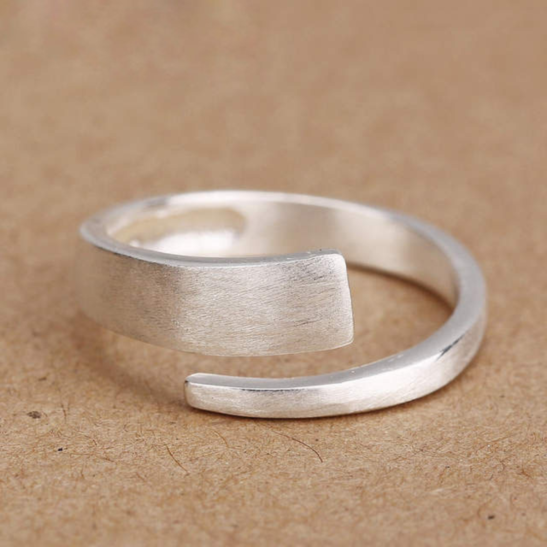 Männlich | Einfacher verstellbarer Ring aus Silber