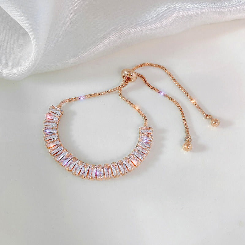Eline | Armband aus Silber mit Kristallen und 18-karätiger Roségoldbeschichtung