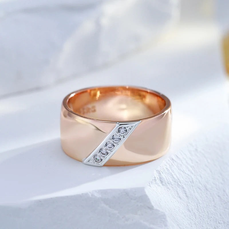 Luxuriöse Ohrringe mit 9 mm großen natürlichen Zirkonen, plattiert mit 18 Karat Roségold